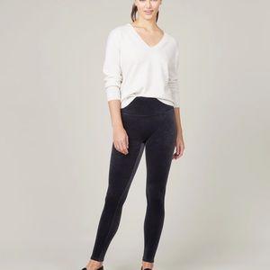 SPANX Navy Blue Velvet Leggings Size Lg New!